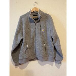 Carhartt Sherpa High Pile Fleece Jacket Sz XXL Taupe Gray Relaxed Fit NWOT